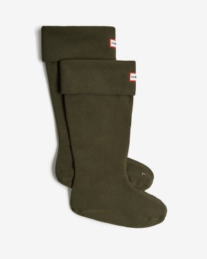 Acessorios Hunter Recycled Fleece Cuff Tall Feminino Verde Oliva Escuro | 9738ICPJM