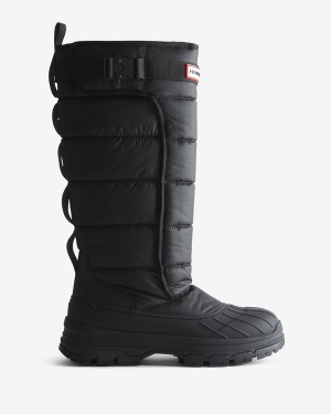 Botas Altas Hunter Intrepid Tall Buckle Snow Feminino Pretas | 8429ELYDM