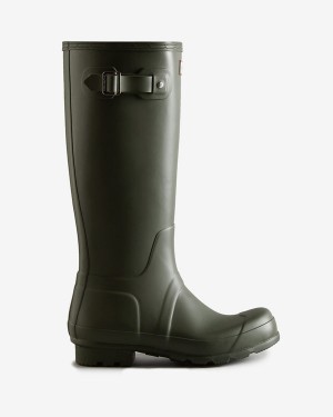 Botas Altas Hunter Original Tall Wellington Masculino Verde Oliva Escuro | 5809GCVHL