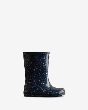 Botas Hunter Giant Glitter Wellington Criança Azuis | 7510TBLVR