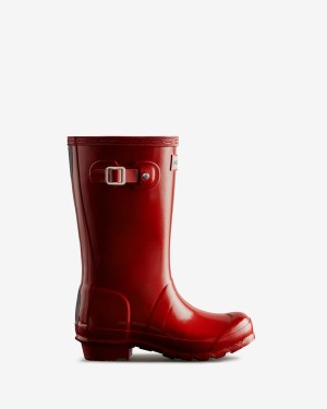 Botas Hunter Original Gloss Wellington Criança Vermelhas | 3489AZOPK