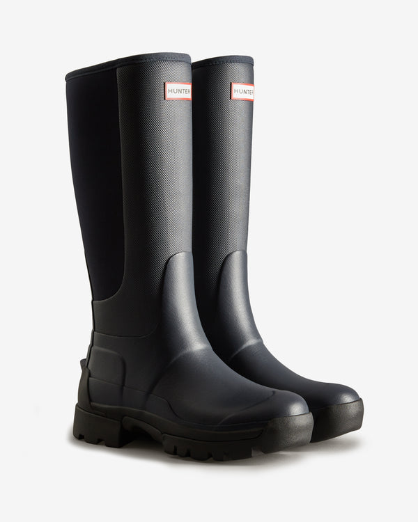 Botas Altas Hunter Balmoral Field Hybrid Tall Wellington Feminino Pretas | 0495KYDFT