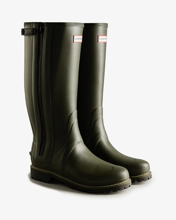 Botas Altas Hunter Balmoral Full Zip Commando Tall Wellington Masculino Verdes | 7423VMCJE