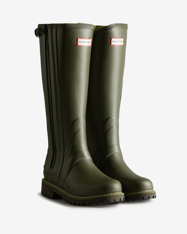 Botas Altas Hunter Balmoral Tall Full Zip Commando Sole Feminino Verdes | 5198NIXCD