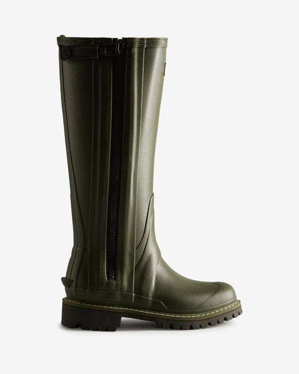 Botas Altas Hunter Balmoral Tall Full Zip Commando Sole Feminino Verdes | 5198NIXCD