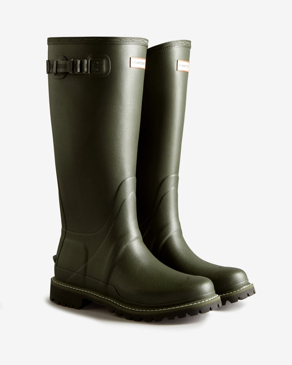 Botas Altas Hunter Balmoral Tall Wide Commando Sole Masculino Verdes | 7651KAHLQ