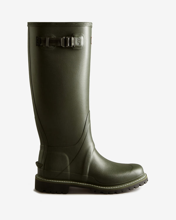 Botas Altas Hunter Balmoral Tall Wide Commando Sole Masculino Verdes | 7651KAHLQ