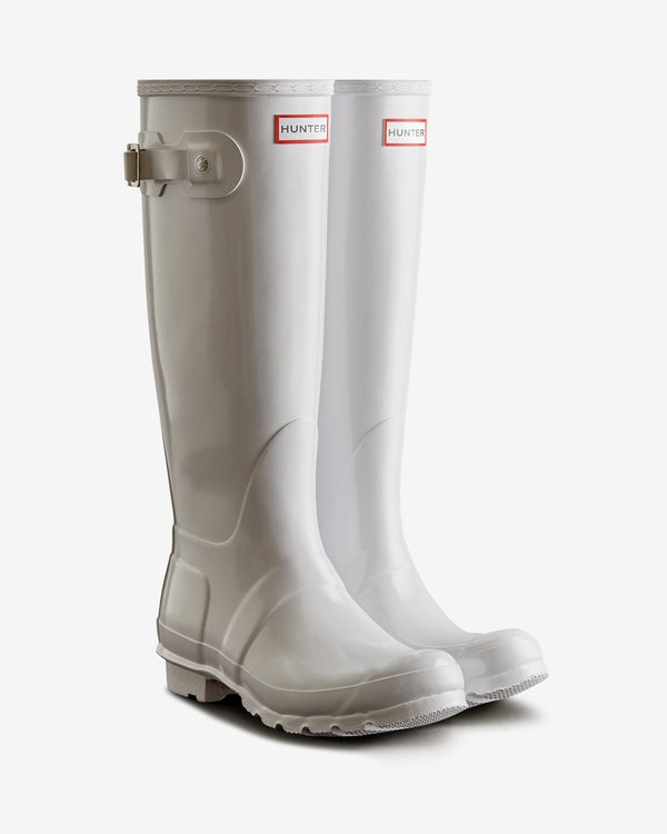 Botas Altas Hunter Original Tall Gloss Wellington Feminino Branco | 4319MNXAR