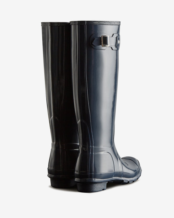 Botas Altas Hunter Original Tall Gloss Wellington Feminino Azul Marinho | 9420BODLN