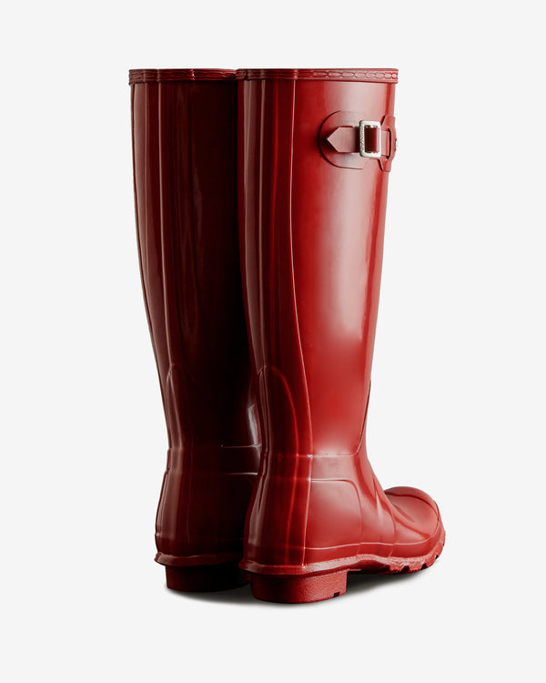 Botas Altas Hunter Original Tall Gloss Wellington Feminino Vermelhas | 2153JKNZH