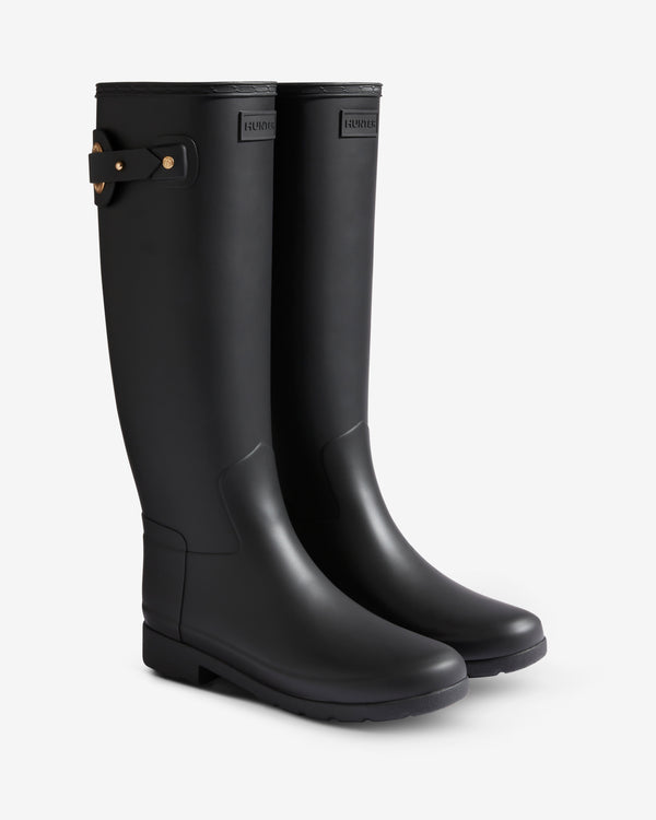 Botas Altas Hunter Refined Slim Fit Tall Eyelet Buckle Wellington Feminino Pretas | 3896DLQOE