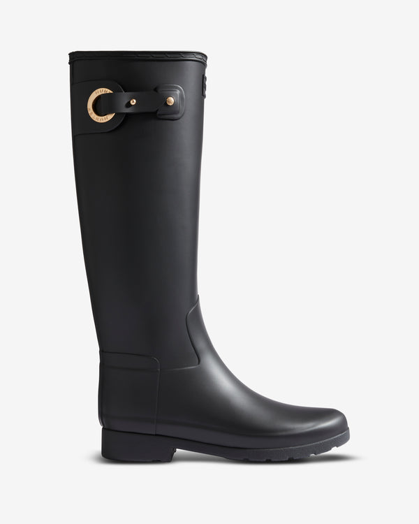 Botas Altas Hunter Refined Slim Fit Tall Eyelet Buckle Wellington Feminino Pretas | 3896DLQOE