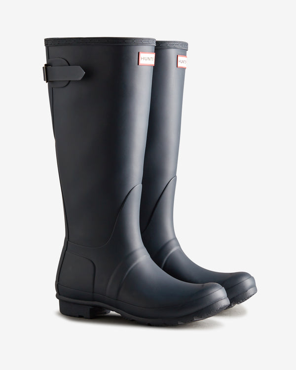 Botas Altas Hunter Tall Back Adjustable Wellington Feminino Azul Marinho | 2487MBAVW