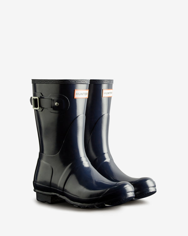 Botas Curtas Hunter Original Short Gloss Wellington Feminino Azul Marinho | 9807KOXVB