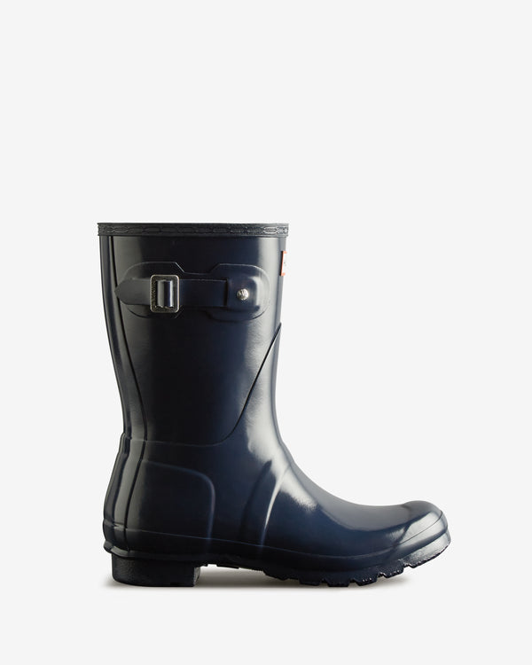 Botas Curtas Hunter Original Short Gloss Wellington Feminino Azul Marinho | 9807KOXVB