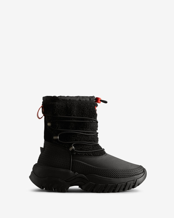 Botas Curtas Hunter Wanderer Vegan Shearling Insulated Short Snow Feminino Pretas | 5194IQJMR