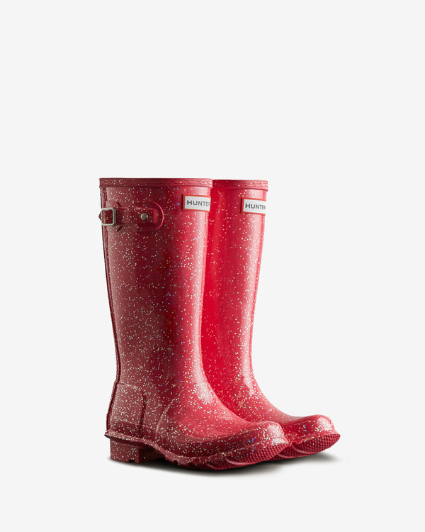 Botas Hunter Giant Glitter Wellington Criança Vermelhas | 8742VFTDO