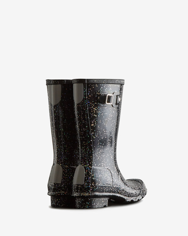 Botas Hunter Original Glitter Wellington Criança Pretas | 9376FTLJA