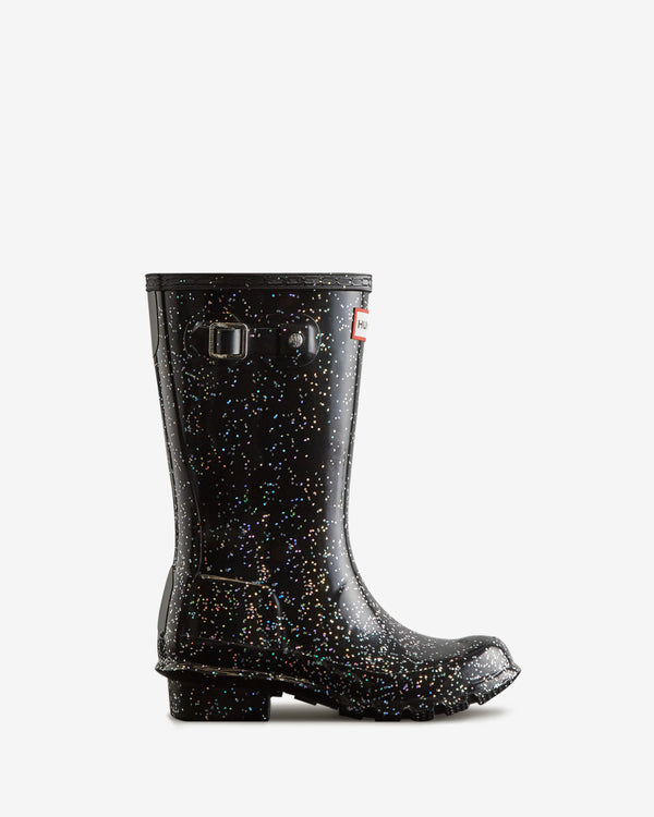 Botas Hunter Original Glitter Wellington Criança Pretas | 9376FTLJA