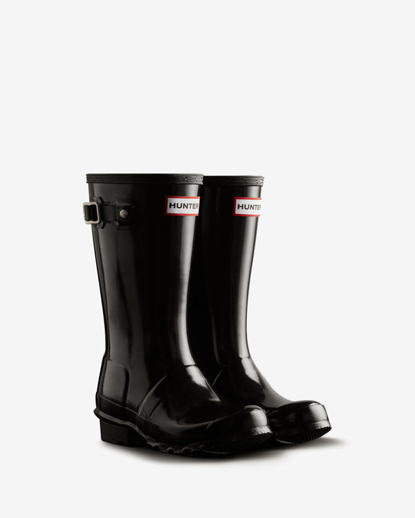 Botas Hunter Original Gloss Wellington Criança Pretas | 6587SXHKD