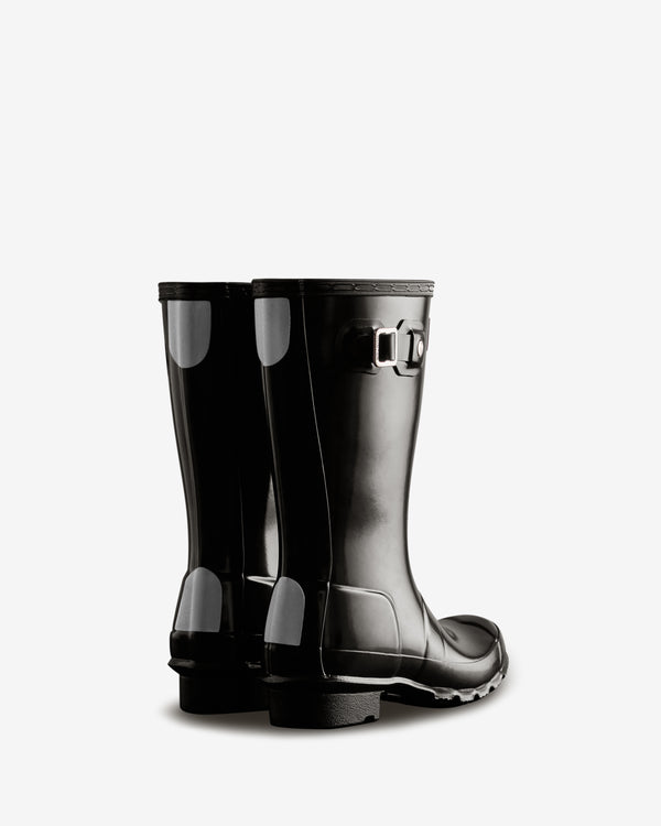 Botas Hunter Original Gloss Wellington Criança Pretas | 6587SXHKD