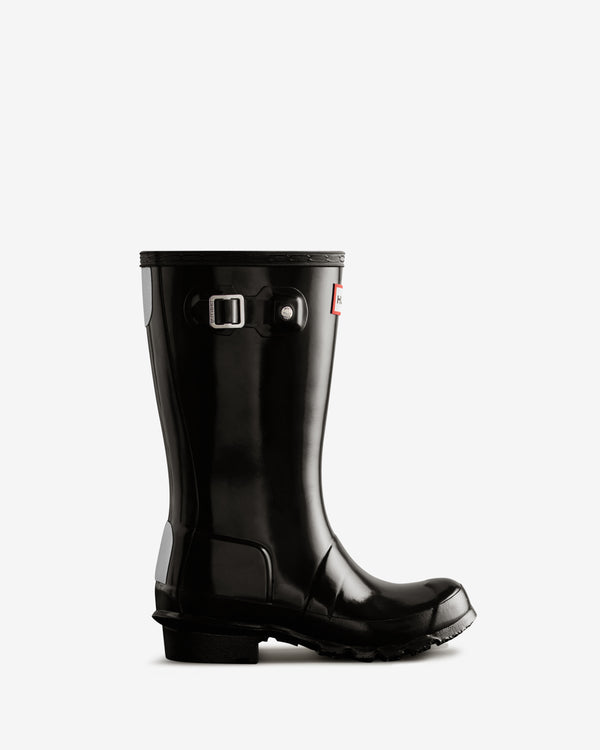 Botas Hunter Original Gloss Wellington Criança Pretas | 6587SXHKD