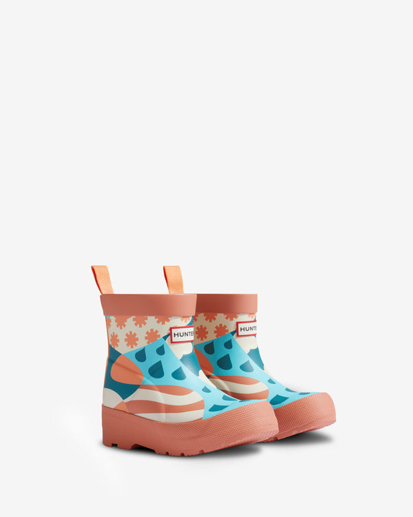 Botas Hunter Play Patchwork Weather Print Criança Coral | 8904ZNEUQ