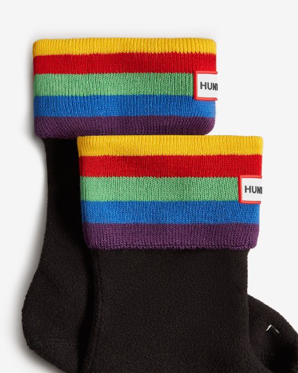 Meias Hunter Recycled Rainbow Stripe Cuff Criança Pretas | 1879HZJEL